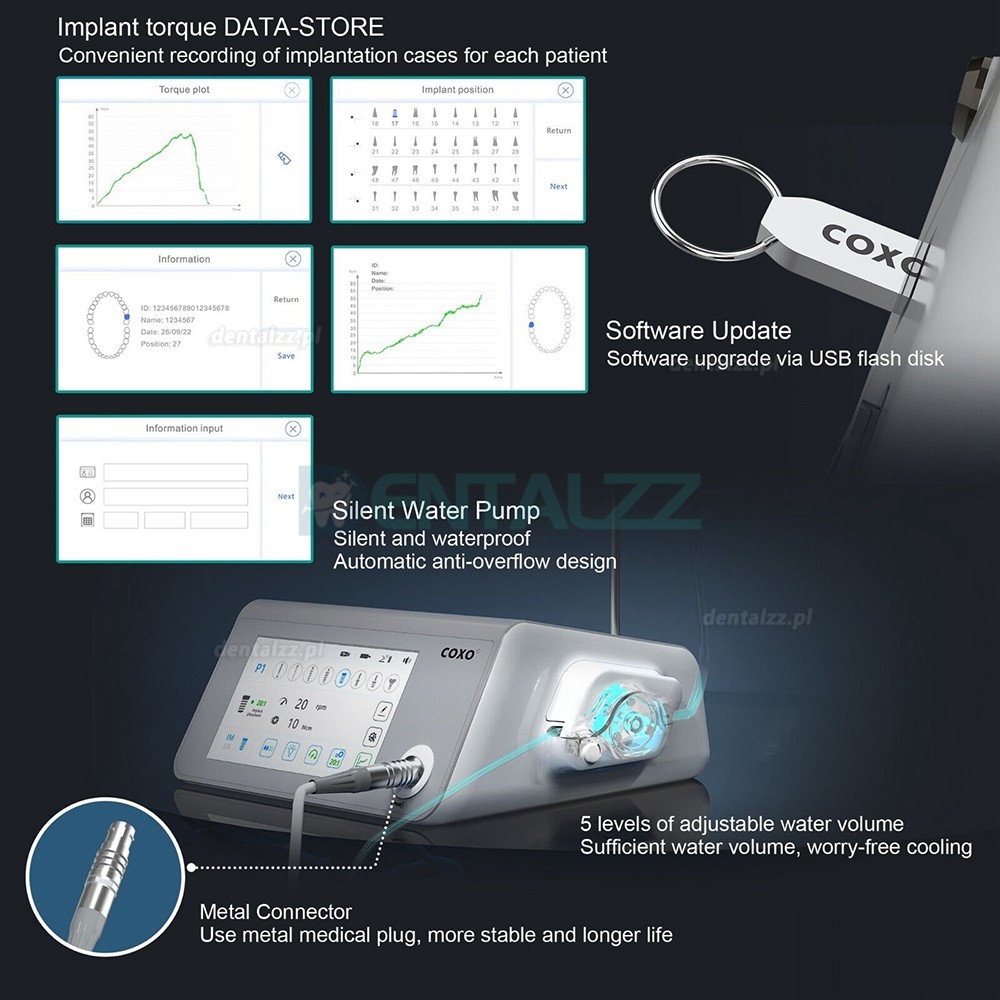 YUSENDENT COXO C-Sailor Pro+ System silnika chirurgii implantu dentystycznego z 2-częściową kątnicą LED